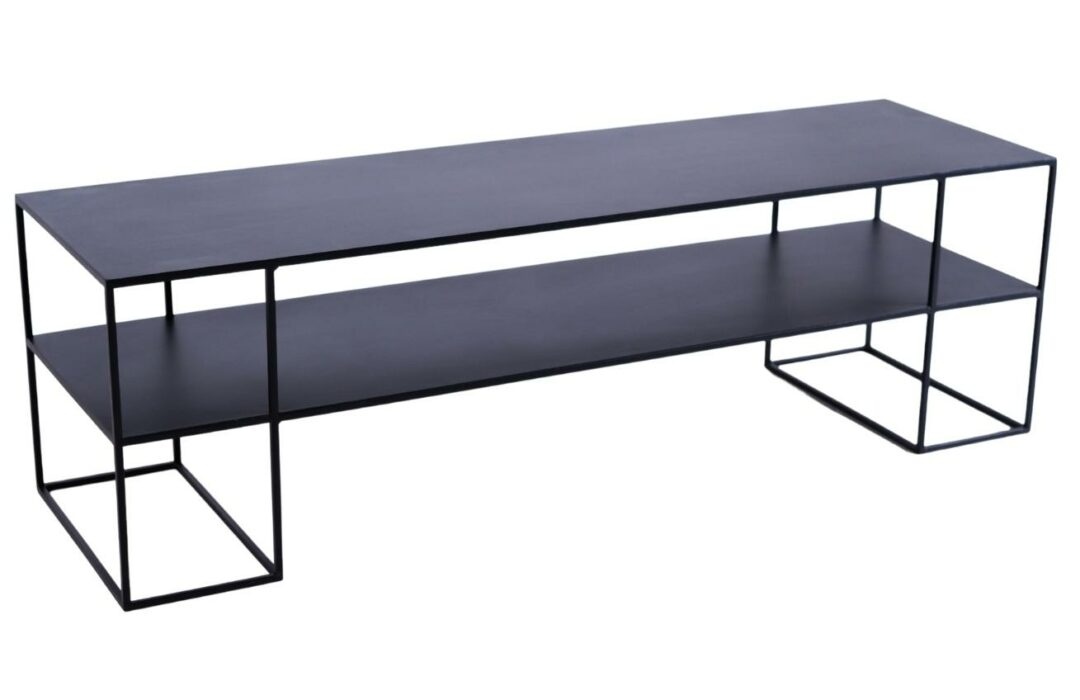 Nordic Design Černý kovový TV stolek