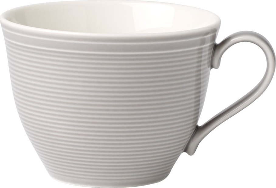 Bílo-šedý porcelánový šálek na kávu Villeroy