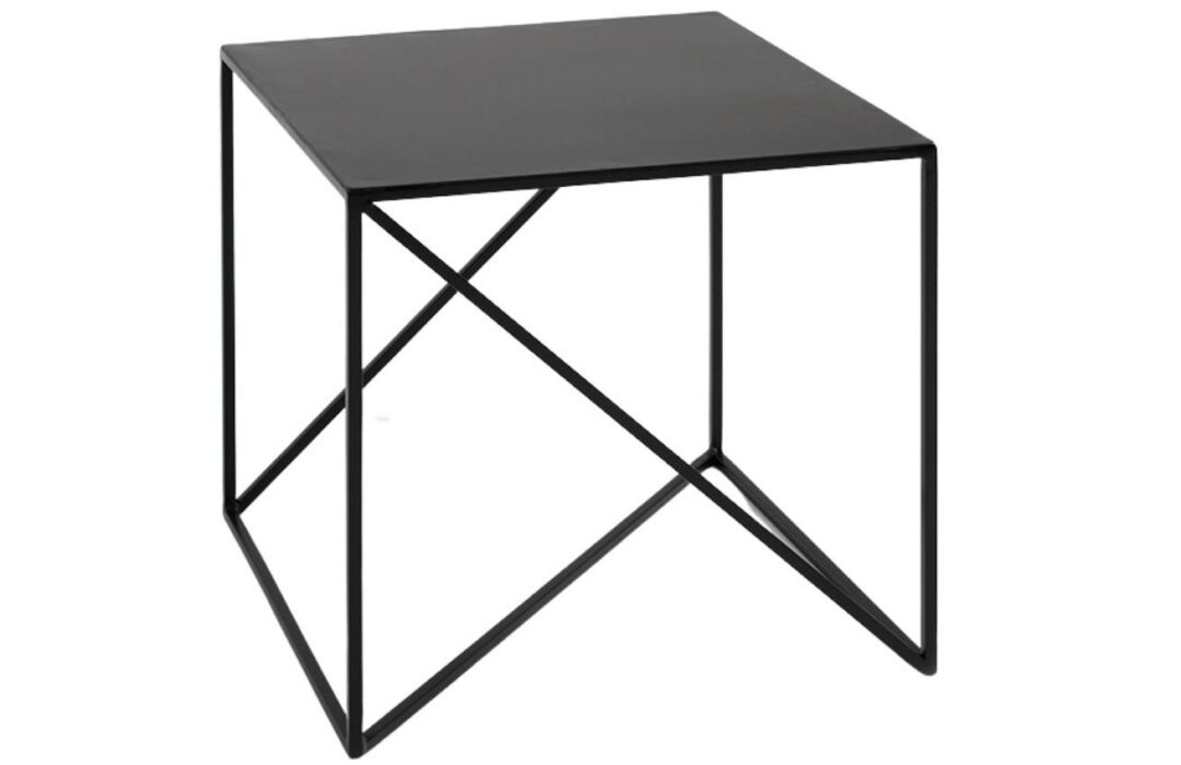 Nordic Design Černý kovový konferenční stolek Mountain 50 x 50