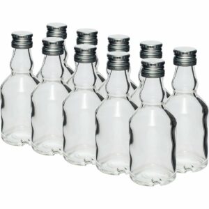 10dílná sada skleněných lahví s víčkem