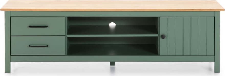 Zelený dřevěný TV stolek