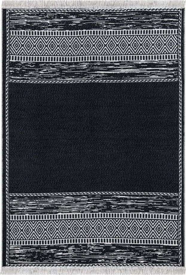 Černo-bílý bavlněný koberec Oyo home