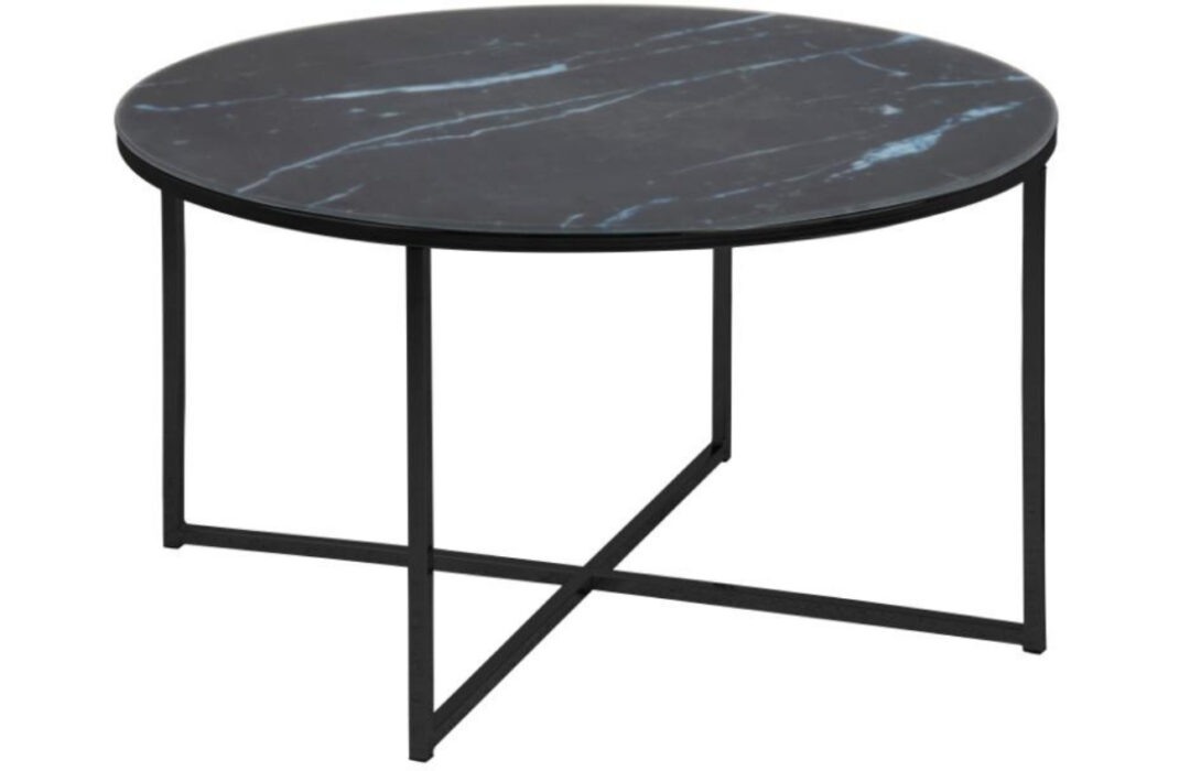 Scandi Černý skleněný konferenční stolek Venice 80
