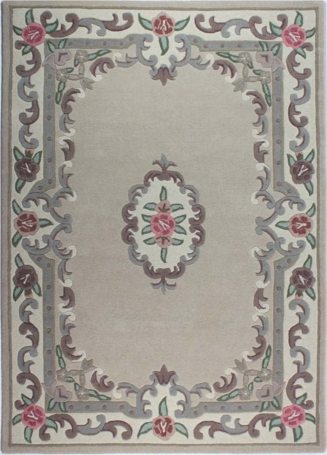 Béžový vlněný koberec Flair