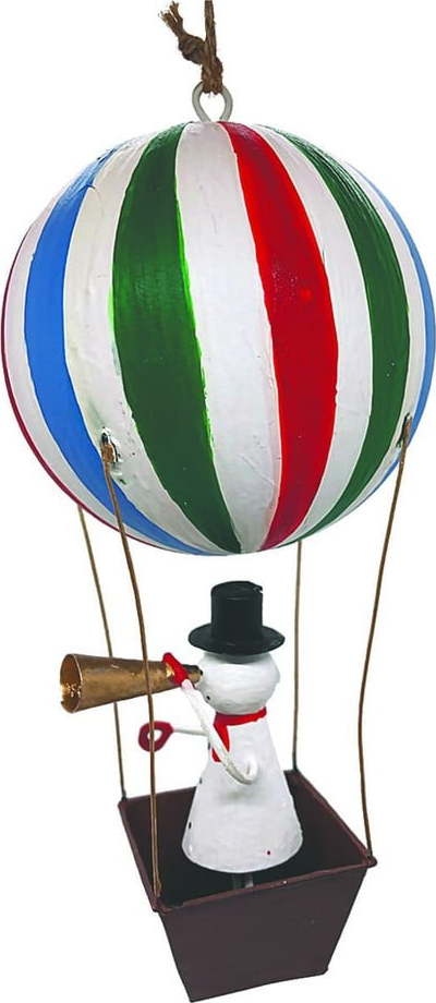 Závěsná vánoční dekorace Snowman in Airballoon