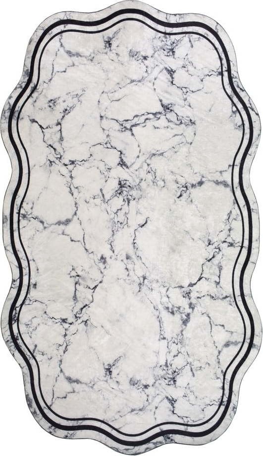 Bílý/šedý koberec 100x60 cm -