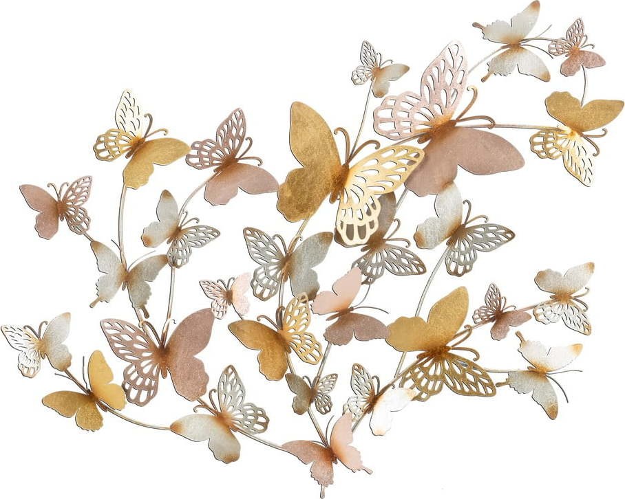 Kovová nástěnná dekorace 132x95.5 cm Butterflies -