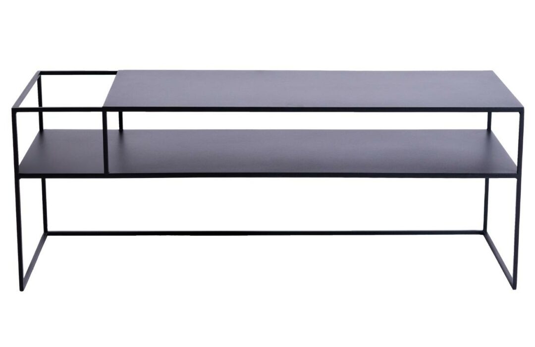 Nordic Design Černý kovový TV stolek Alonso