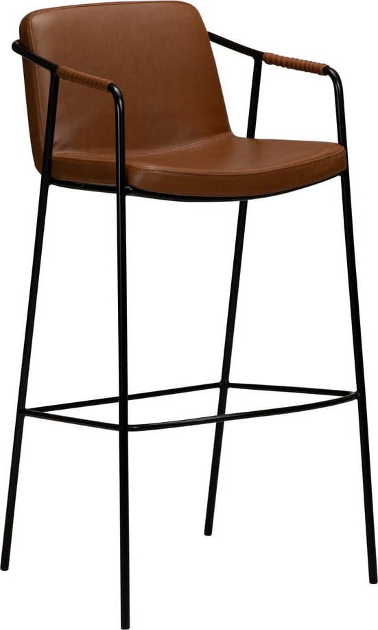 Hnědá barová židle z imitace kůže DAN-FORM