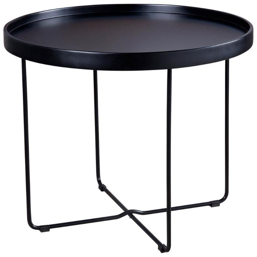 Černý lakovaný kulatý konferenční stolek Somcasa