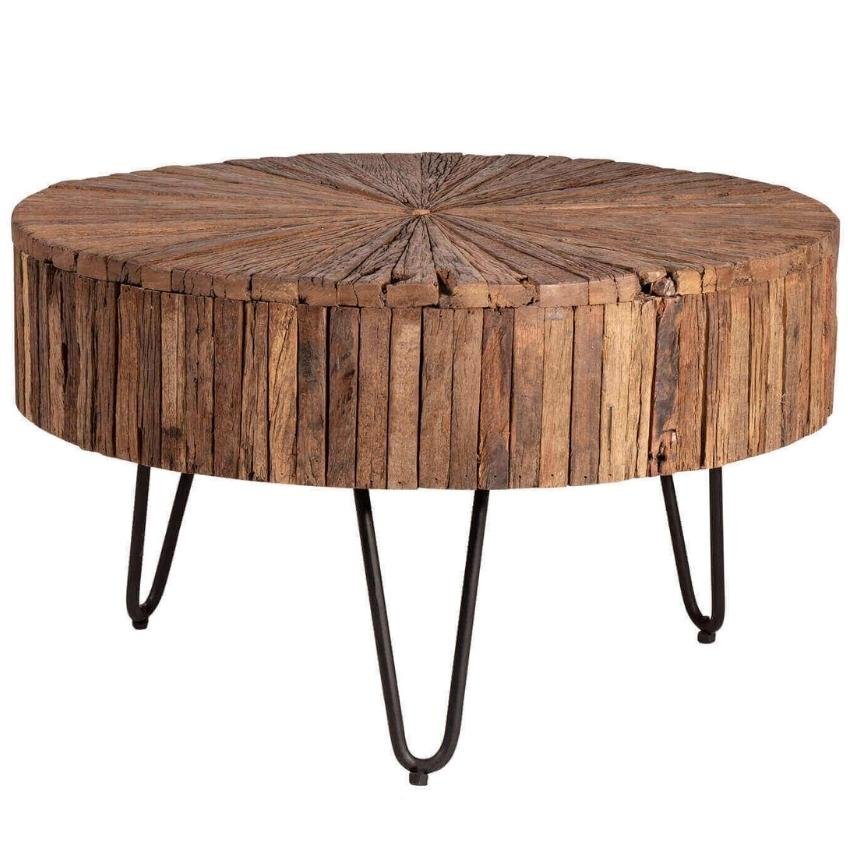 Dřevěný kulatý konferenční stolek Somcasa