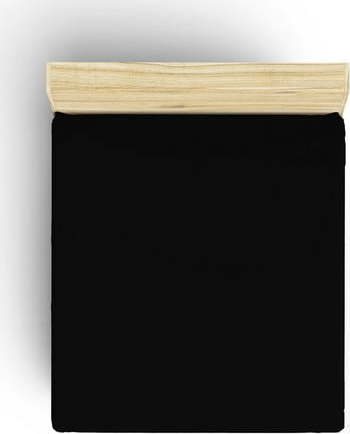 Černé napínací bavlněné prostěradlo 160x200