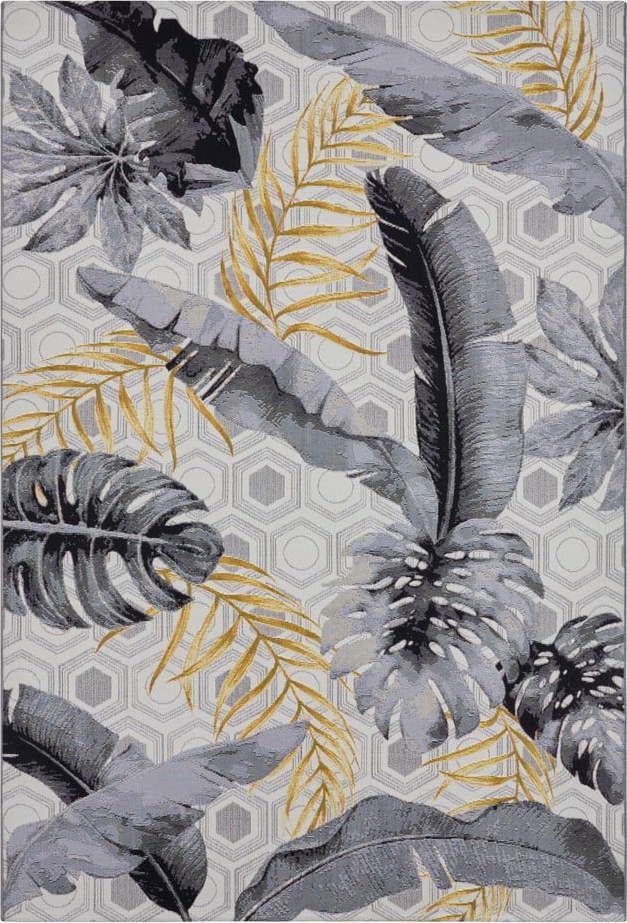 Žluto-šedý venkovní koberec 165x80 cm Flair