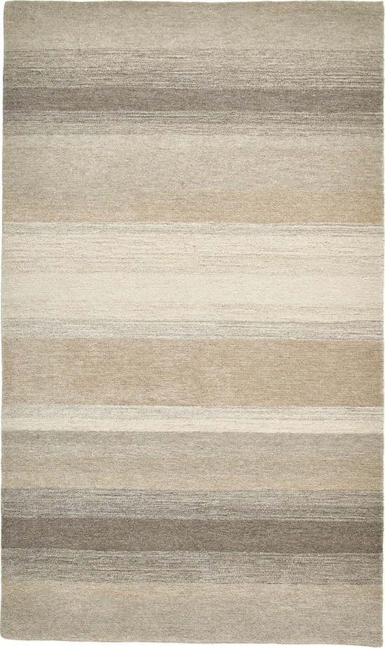 Hnědý/béžový vlněný koberec 170x120