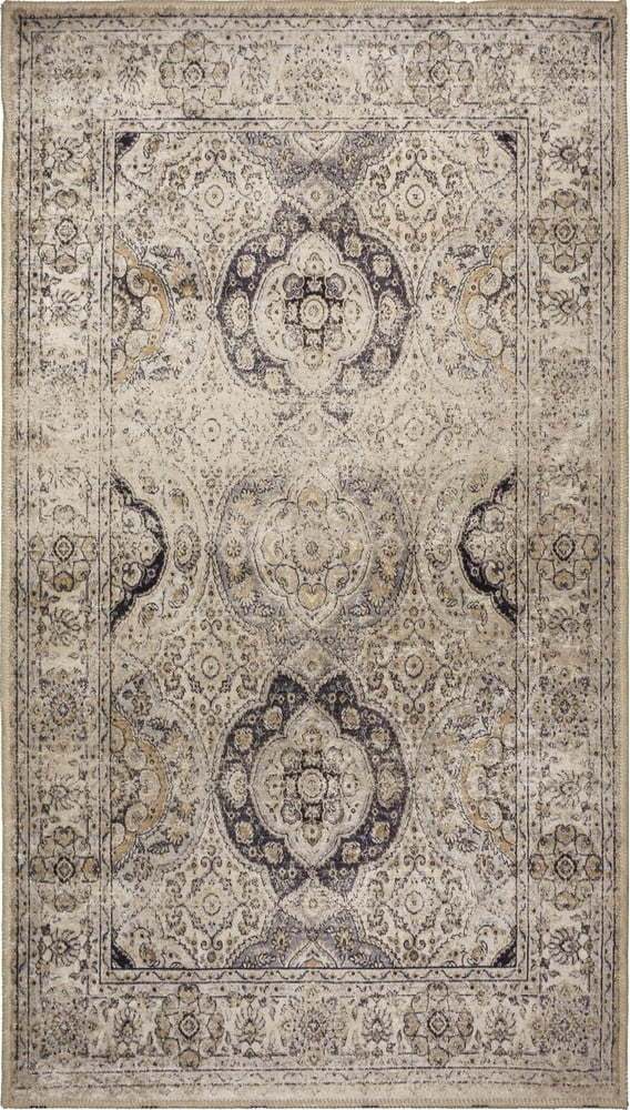Béžový pratelný koberec běhoun 200x80