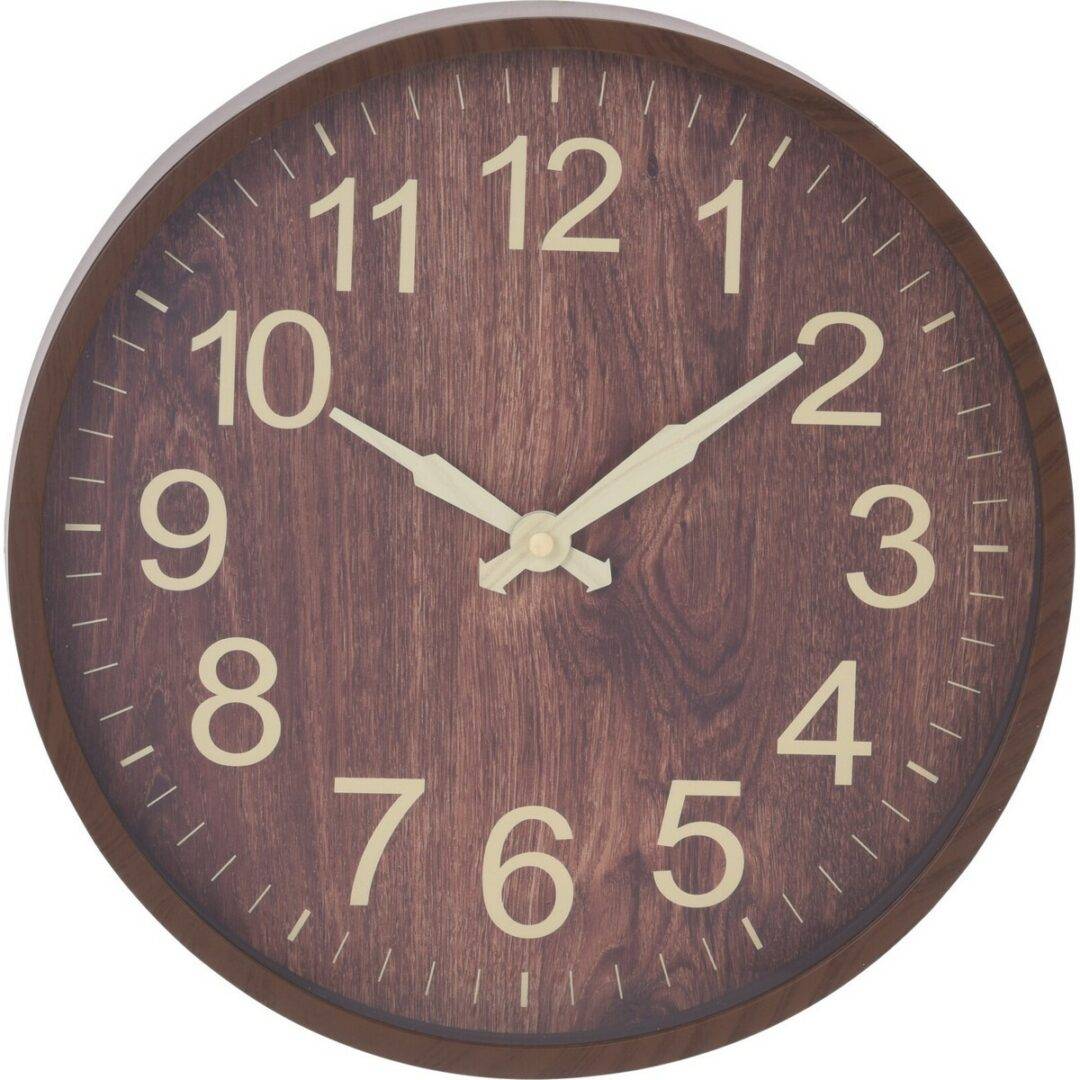 Nástěnné hodiny s imitací dřeva Rimini