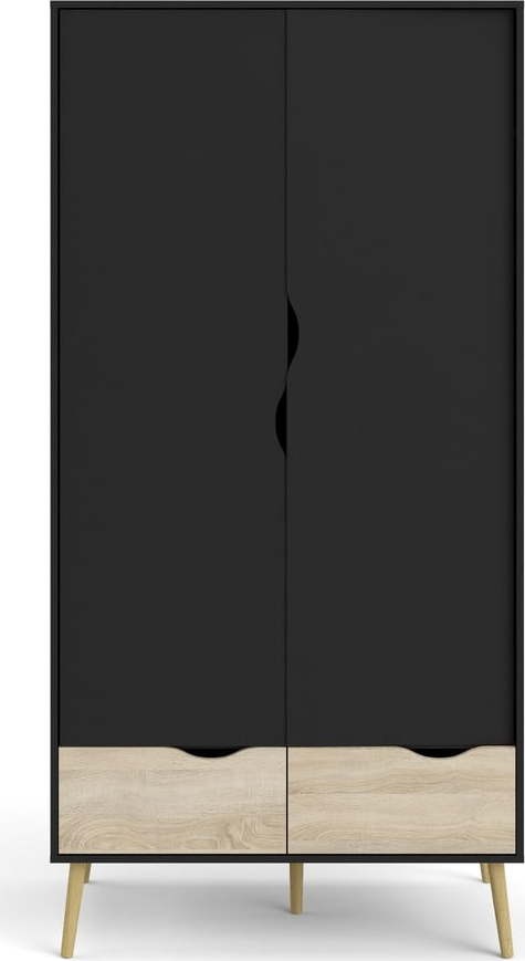 Černá šatní skříň 99x200 cm