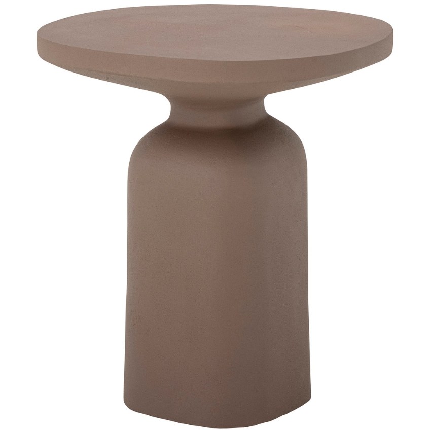 Matně hnědý kovový odkládací stolek Bloomingville