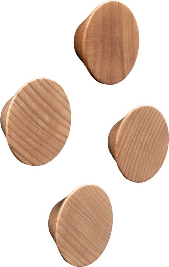 Nástěnné dřevěné háčky v sadě 4 ks