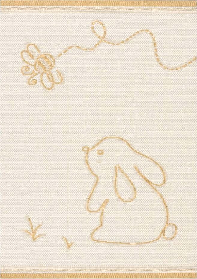 Žluto-béžový antialergenní dětský koberec 230x160 cm Rabbit
