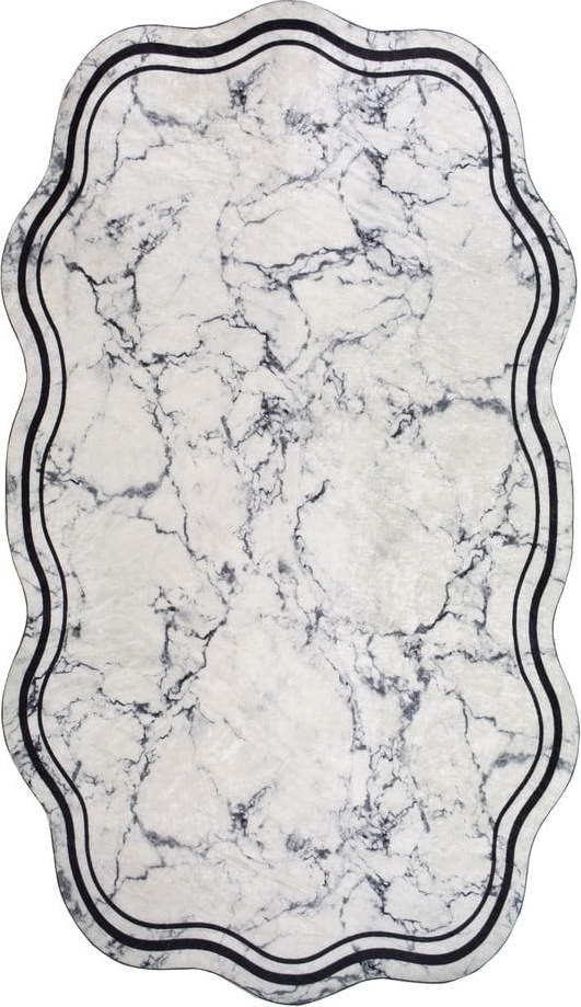 Bílý/šedý koberec 180x120 cm