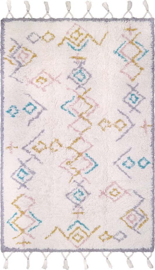 Pestrý bavlněný ručně vyrobený koberec