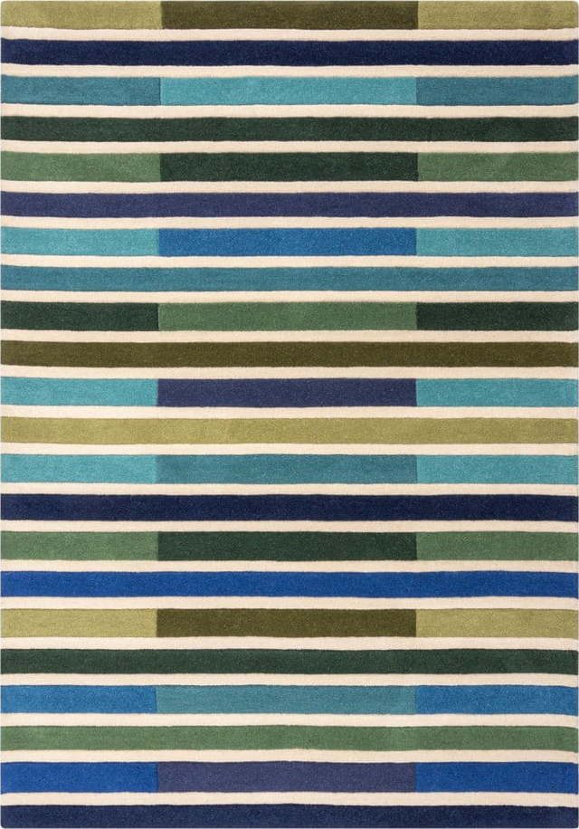 Zelený vlněný koberec 170x120 cm Piano