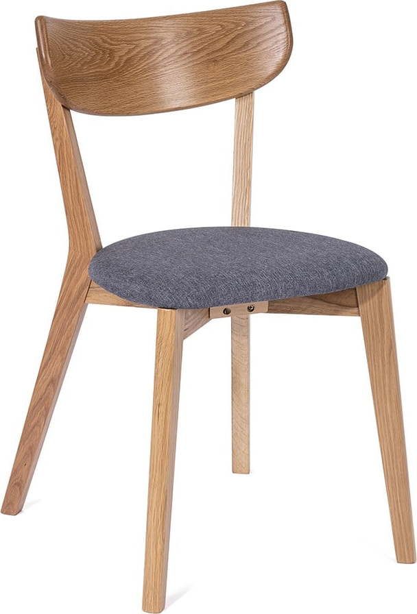 Jídelní židle z dubového dřeva s šedým