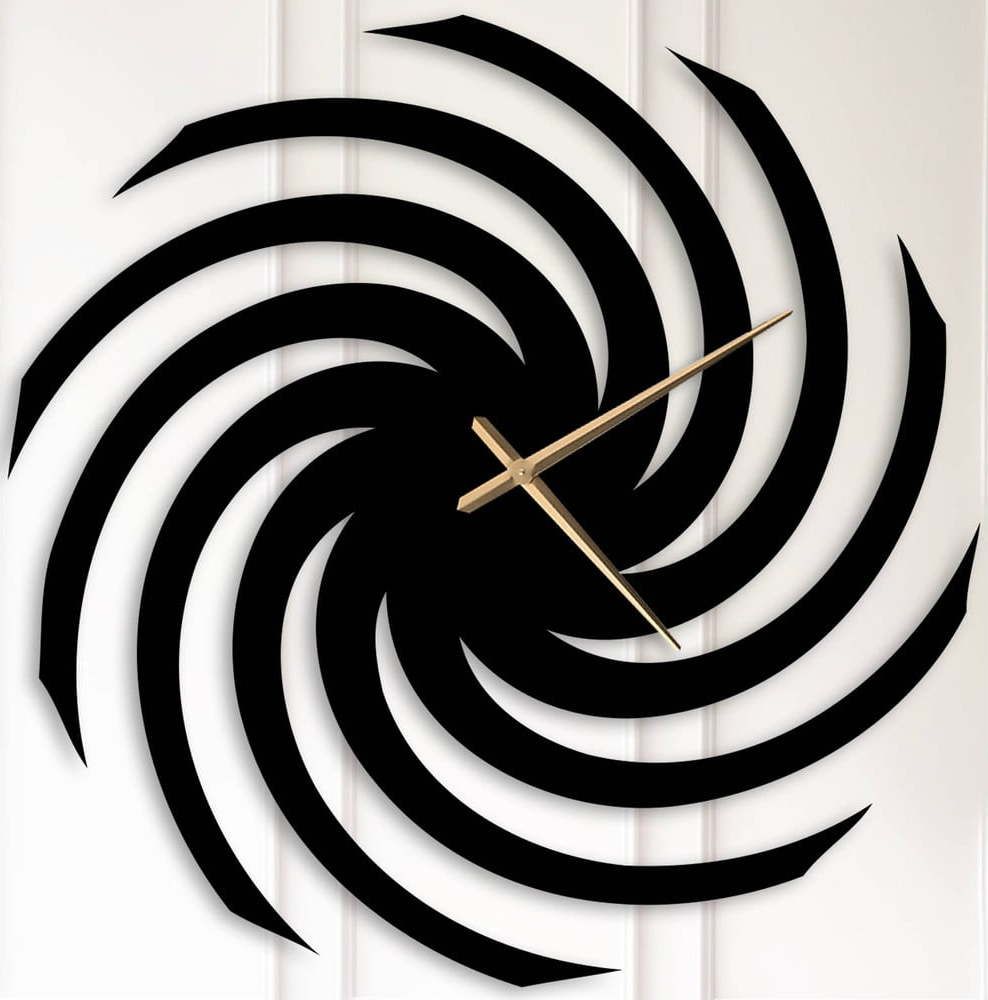 Černé kovové nástěnné hodiny Kate