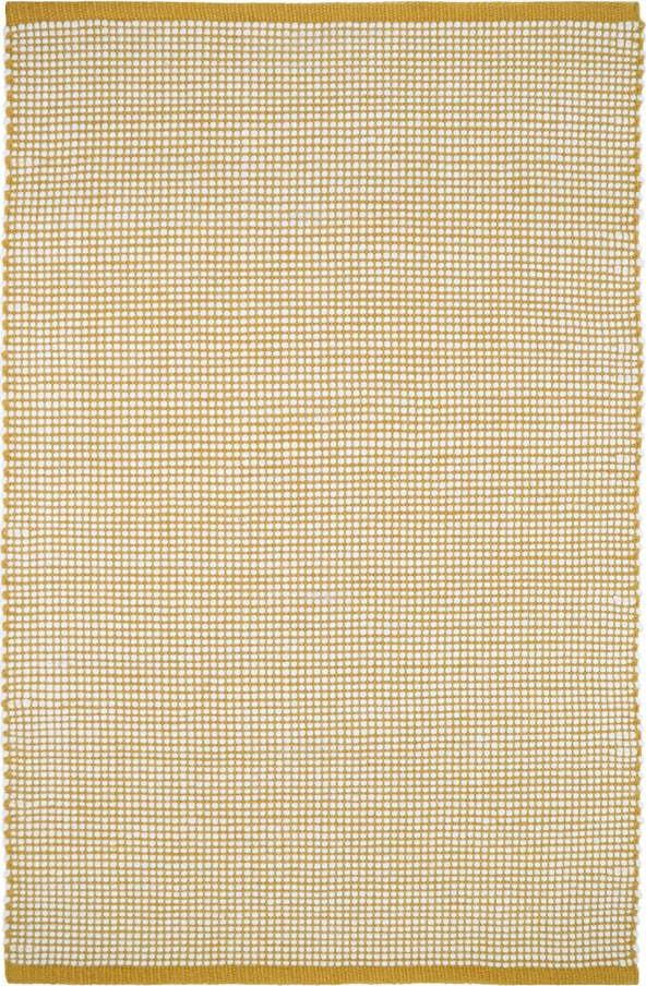 Žlutý koberec s podílem vlny 170x110