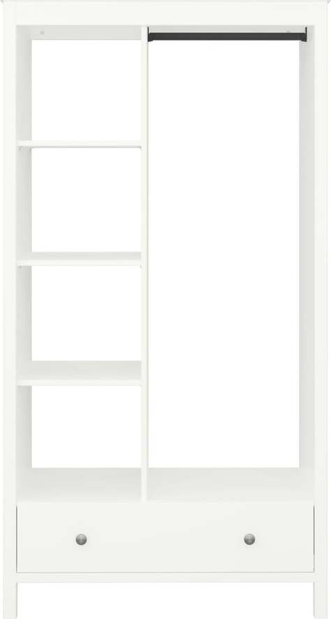 Bílá otevřená šatní skříň 90x170 cm