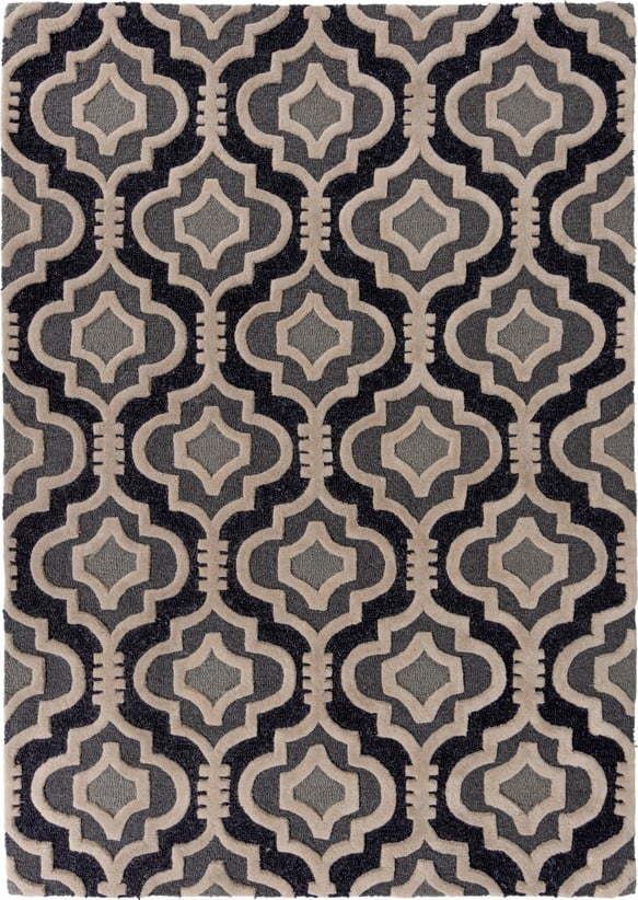 Šedý vlněný koberec 170x120 cm Moorish
