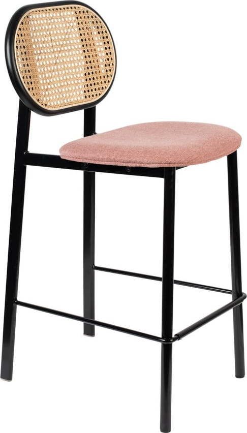 Černá/světle růžová barová židle 94 cm