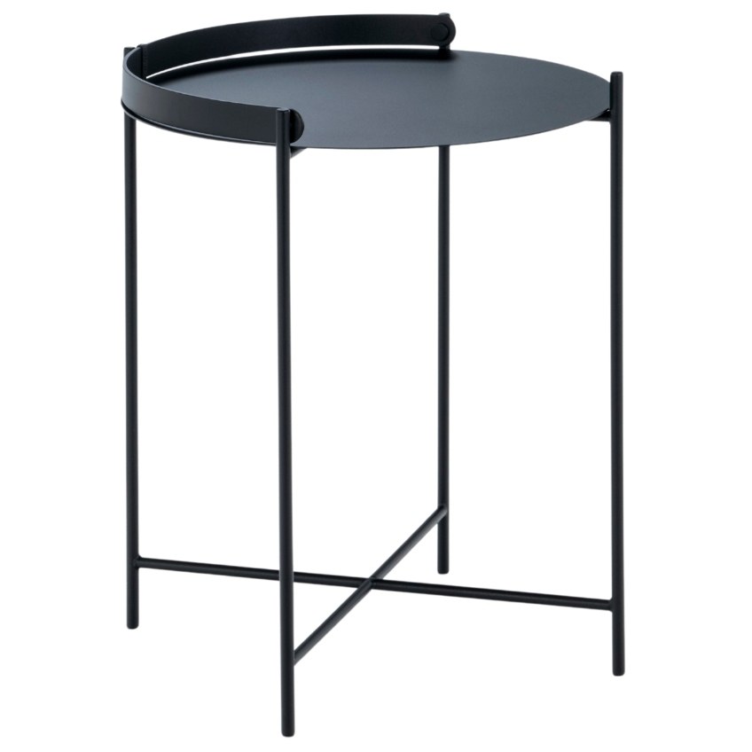 Černý kovový odkládací stolek HOUE