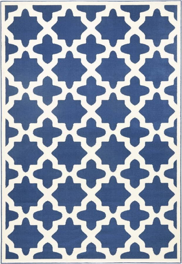 Modro-bílý koberec Zala Living