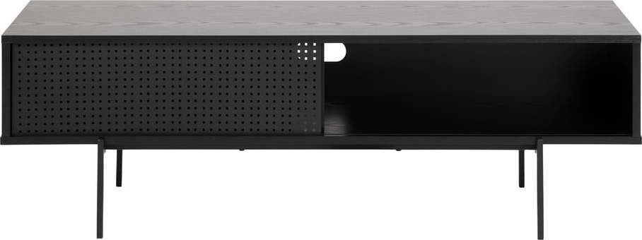 Černý kovový TV stolek 140x45 cm