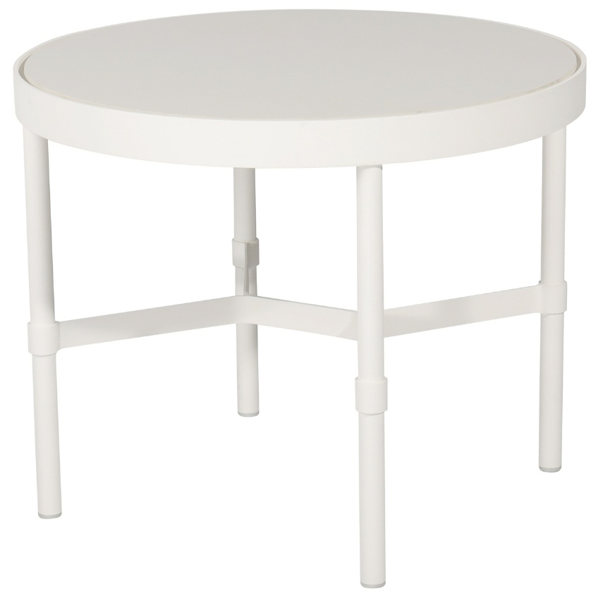 Bílý keramický zahradní odkládací stolek No.100