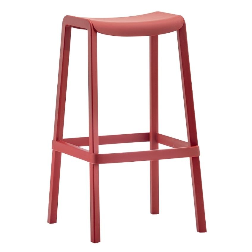 Pedrali Červená plastová barová židle Dome