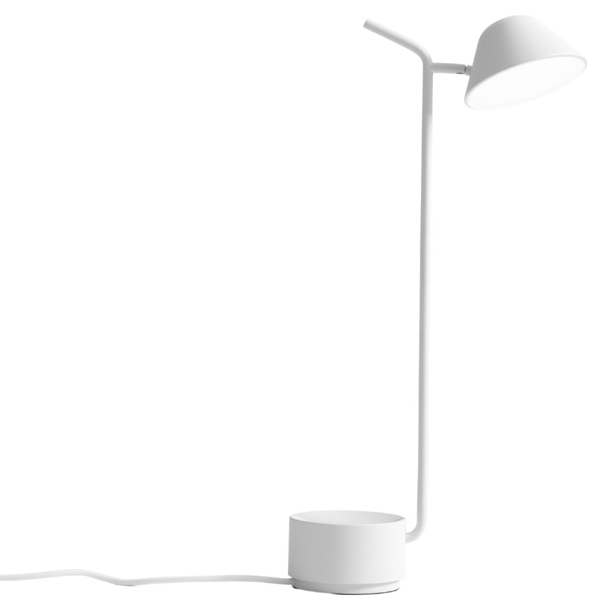 Bílá kovová stolní lampa AUDO