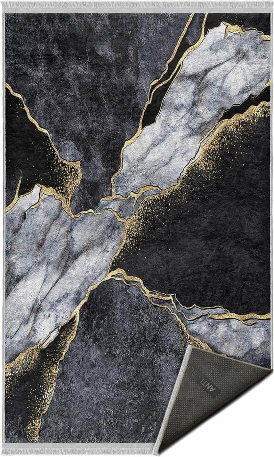 Černý koberec běhoun 80x200 cm