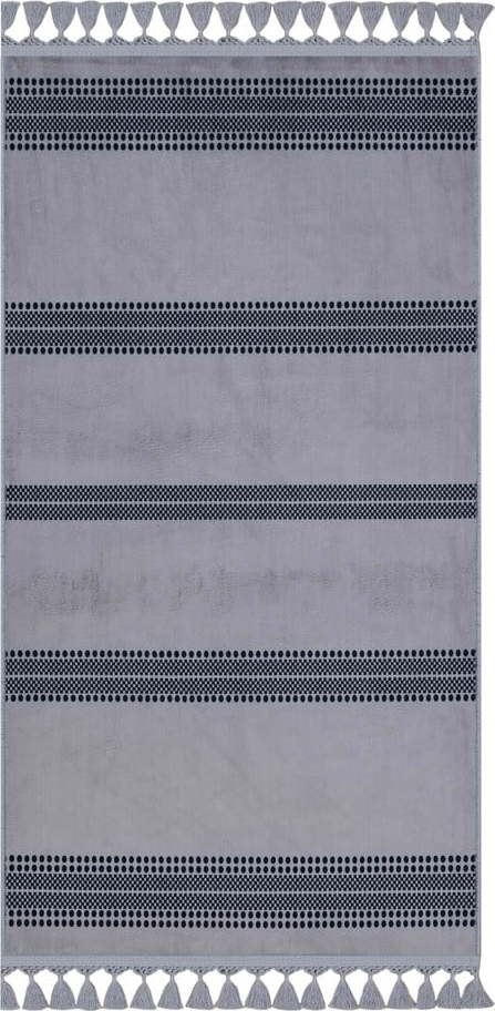 Šedý pratelný koberec 200x100 cm