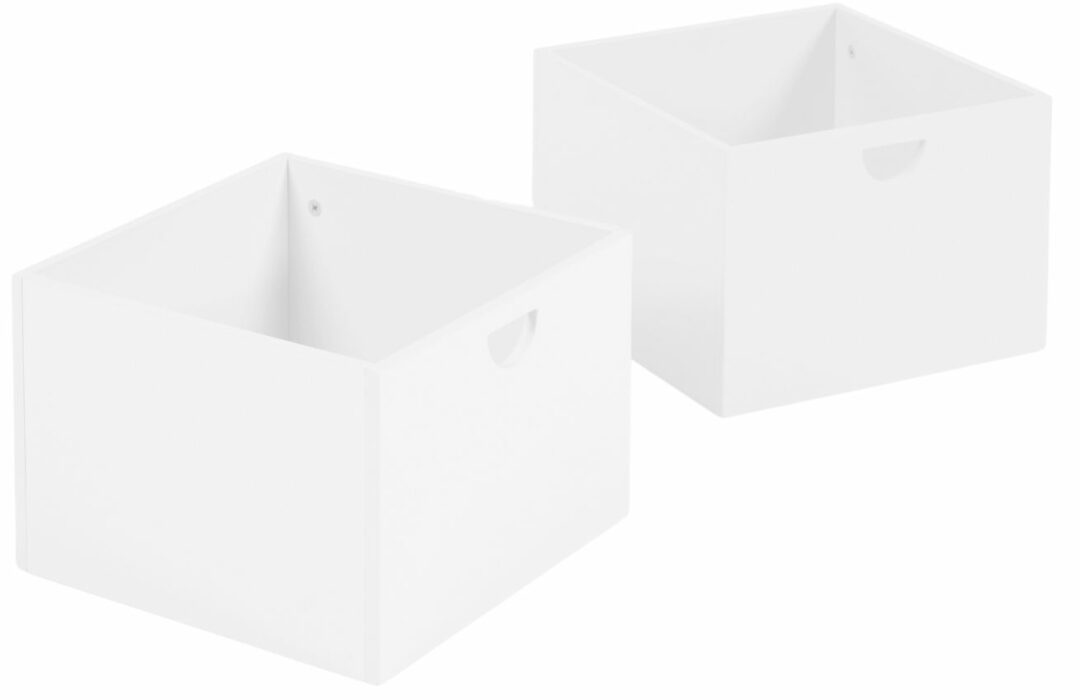 Set dvou bílých lakovaných úložných boxů Kave Home