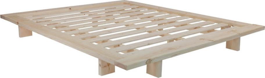 Dvoulůžková postel z borovicového dřeva s roštem 160x200