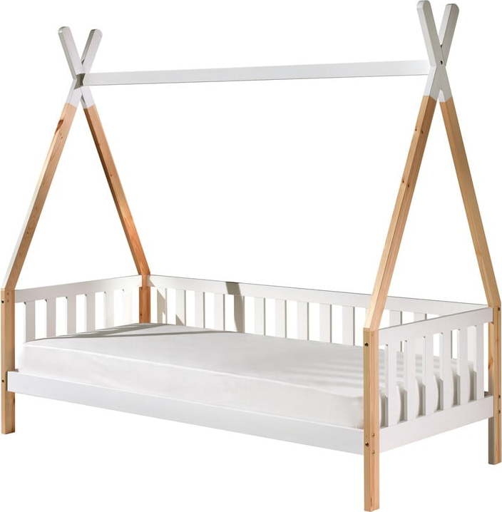 Bílá dětská postel se zábranou Vipack Tipi