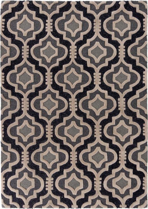 Šedý vlněný koberec 290x200 cm Moorish