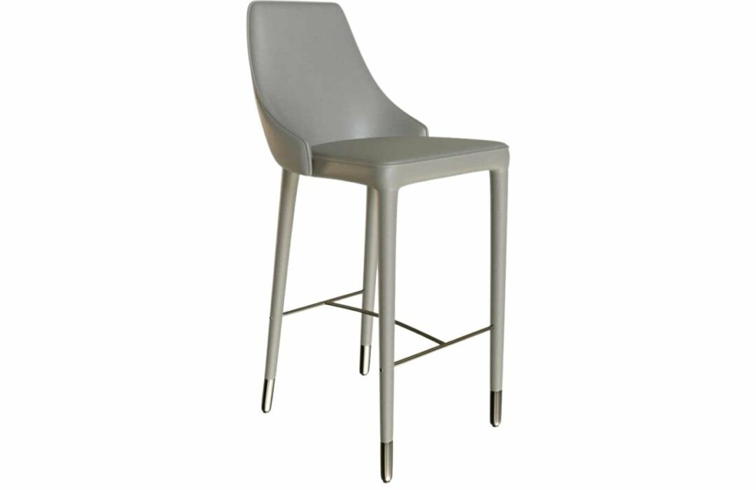 Světle šedá koženková barová židle Miotto Maino