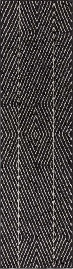 Černo-bílý koberec běhoun 66x240 cm Muse