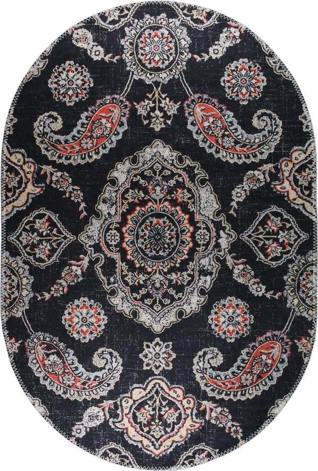 Černý pratelný koberec 60x100 cm