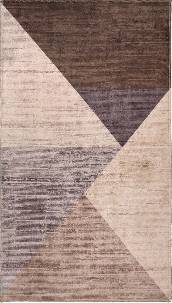 Hnědo-béžový pratelný koberec 230x160 cm