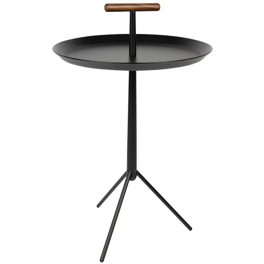 White Label Černý kovový odkládací stolek